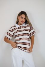 ⁦חולצת פסים צווארון פולו⁩ – תמונה ⁦2⁩