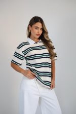 חולצת פסים צווארון פולו