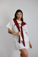⁦חליפת חצאית שילוב קשירה⁩ – תמונה ⁦4⁩