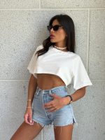חולצת קרופ סטון ווש