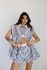 ⁦חליפת פסים צווארון⁩ – תמונה ⁦5⁩