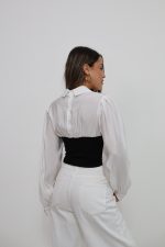 ⁦מכופתרת שילוב מחוך סריג⁩ – תמונה ⁦7⁩