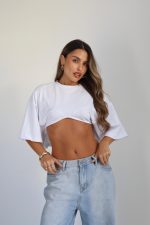 ⁦חולצת בטן שרוול אוברסייז⁩ – תמונה ⁦2⁩