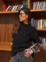 ⁦חולצת שרוול משבצות⁩ – תמונה ⁦2⁩