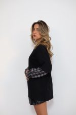 ⁦חולצת שרוול כפול משבצות⁩ – תמונה ⁦3⁩