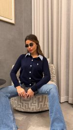 ⁦סריג צווארון פסים פולו⁩ – תמונה ⁦12⁩