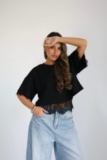 ⁦חולצה שילוב תחרה⁩ – תמונה ⁦10⁩