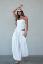 ⁦חליפת מכנס בלון פשתן⁩ – תמונה ⁦2⁩